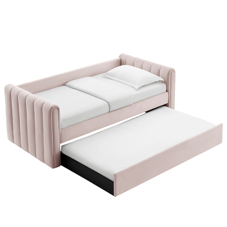 Veyla Channel Tufted Performance Velvet Twin Daybed With Trundle by Modway