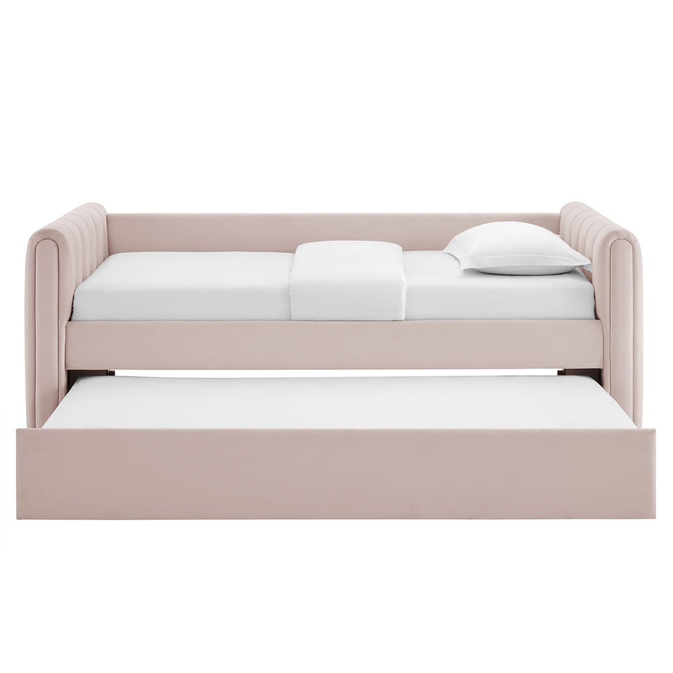 Veyla Channel Tufted Performance Velvet Twin Daybed With Trundle by Modway