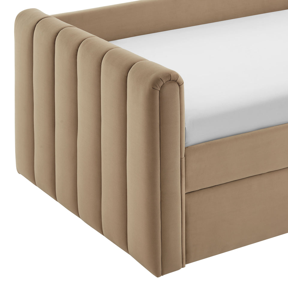 Veyla Channel Tufted Performance Velvet Twin Daybed With Trundle by Modway