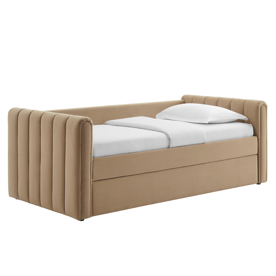 Veyla Channel Tufted Performance Velvet Twin Daybed With Trundle by Modway