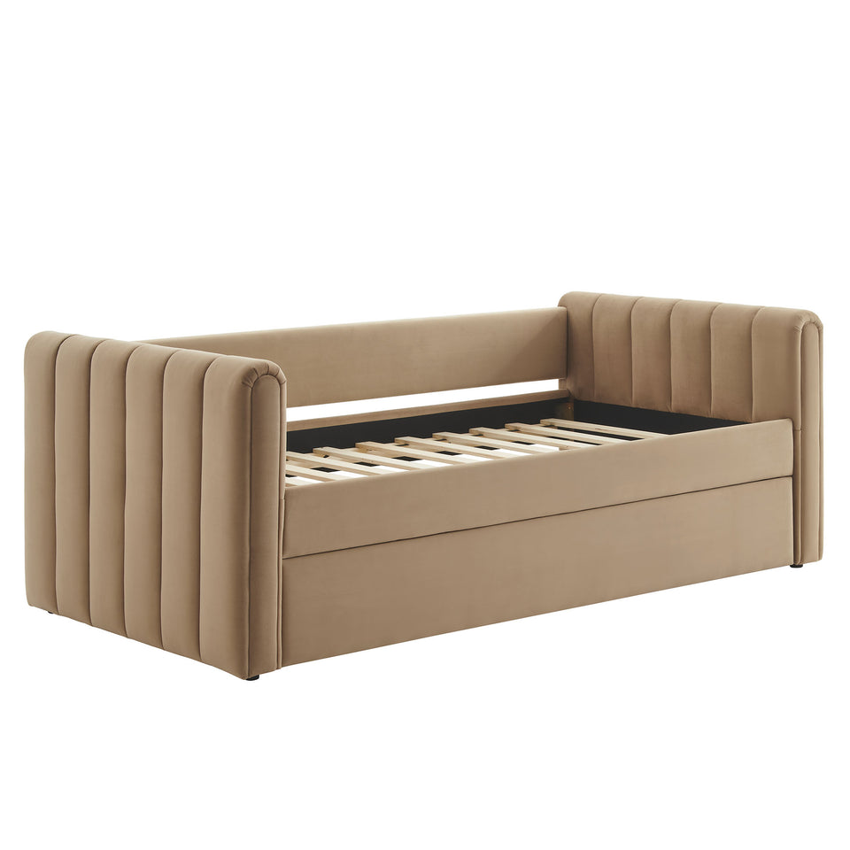 Veyla Channel Tufted Performance Velvet Twin Daybed With Trundle by Modway