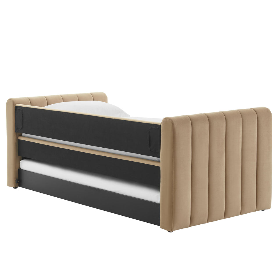 Veyla Channel Tufted Performance Velvet Twin Daybed With Trundle by Modway