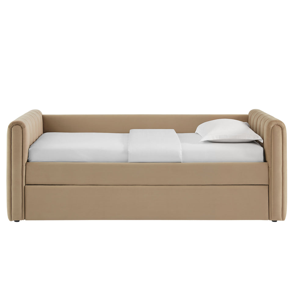 Veyla Channel Tufted Performance Velvet Twin Daybed With Trundle by Modway
