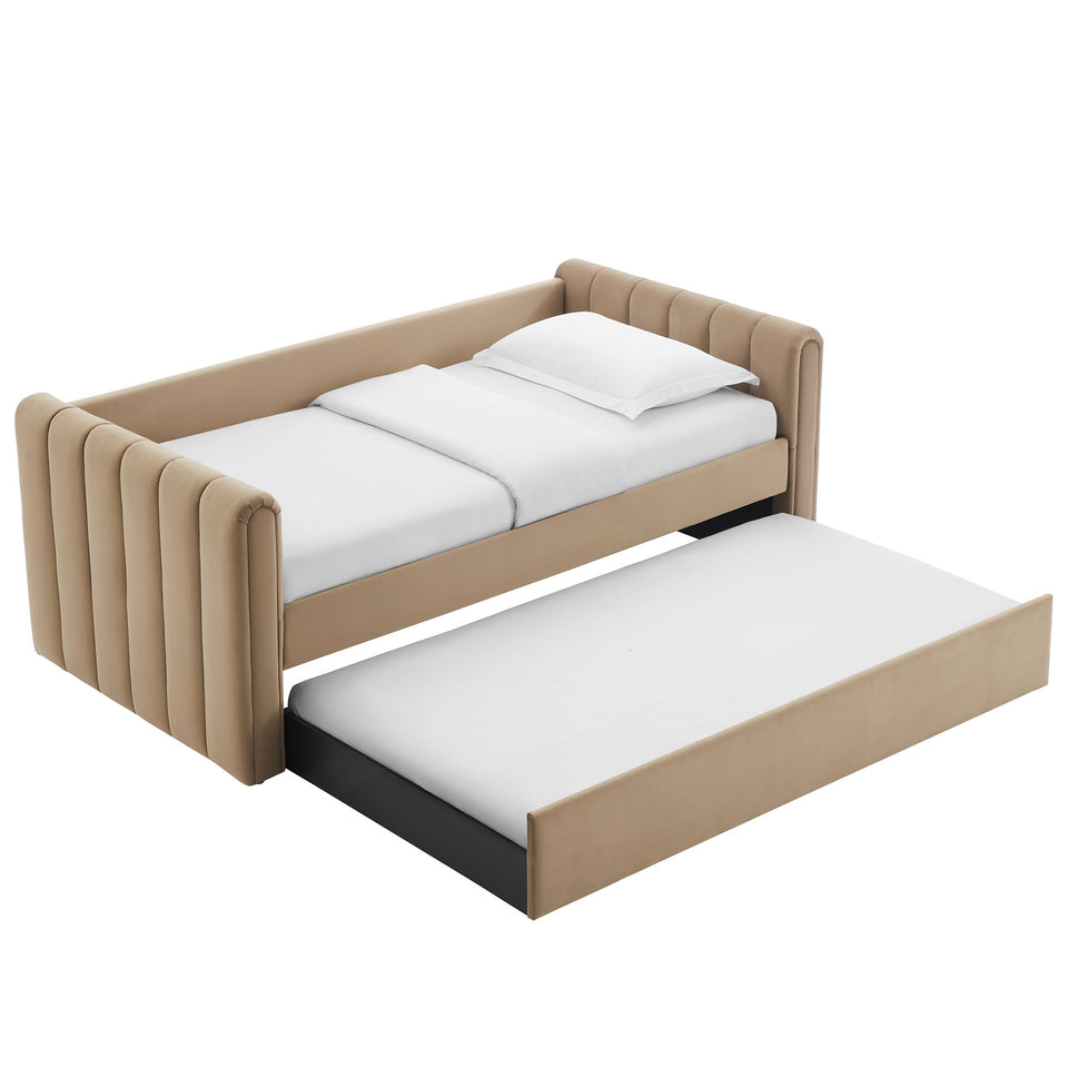 Veyla Channel Tufted Performance Velvet Twin Daybed With Trundle by Modway