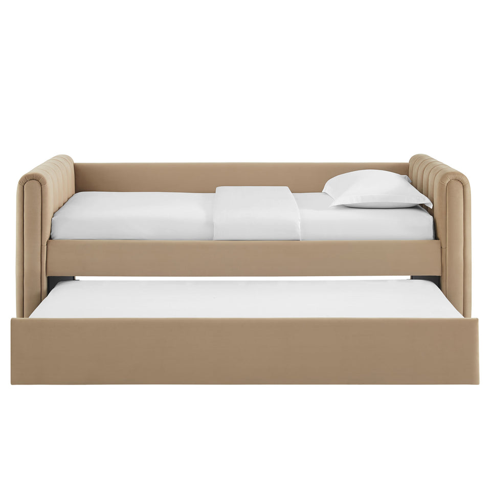 Veyla Channel Tufted Performance Velvet Twin Daybed With Trundle by Modway