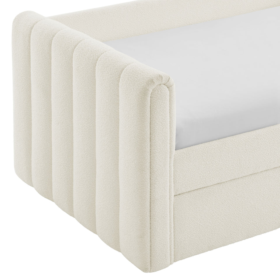 Veyla Channel Tufted Boucle Twin Daybed With Trundle by Modway
