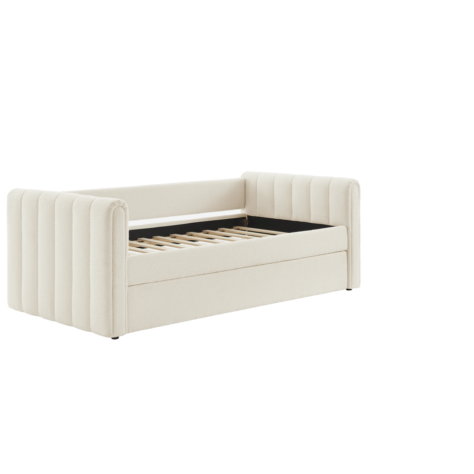 Veyla Channel Tufted Boucle Twin Daybed With Trundle by Modway