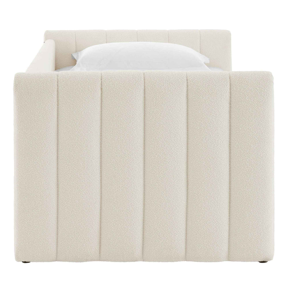 Veyla Channel Tufted Boucle Twin Daybed With Trundle by Modway