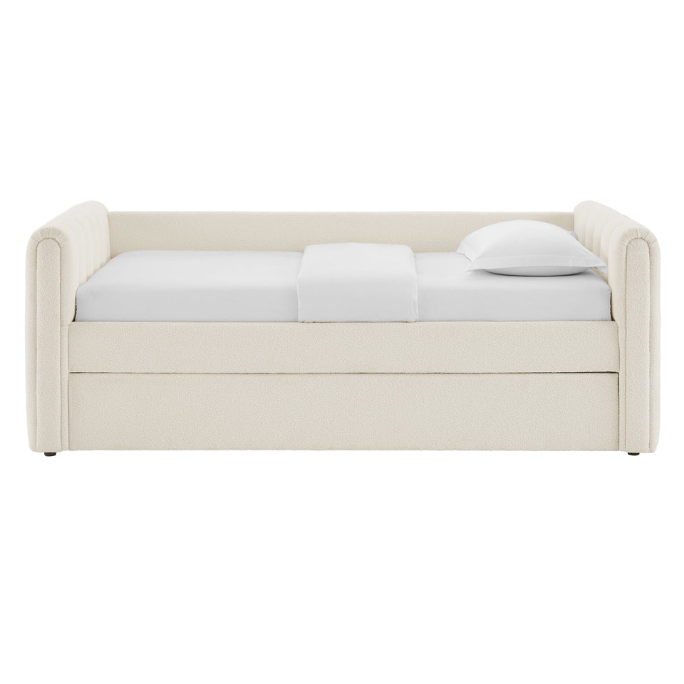 Veyla Channel Tufted Boucle Twin Daybed With Trundle by Modway