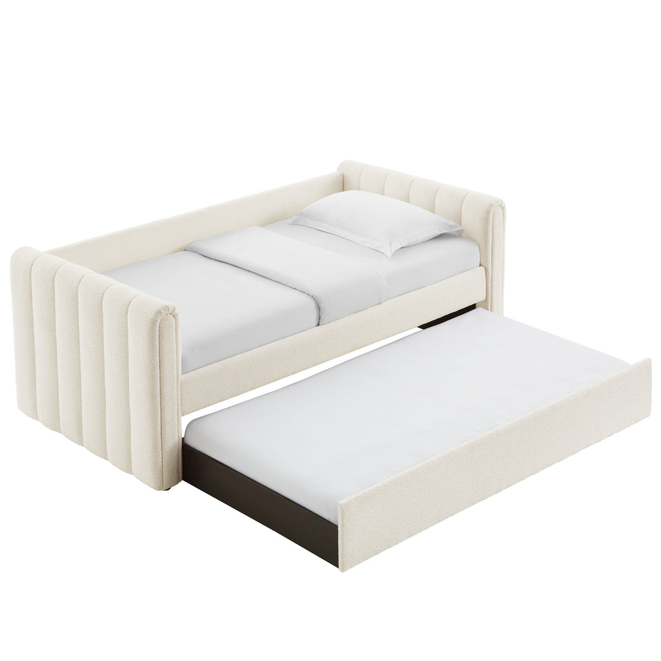 Veyla Channel Tufted Boucle Twin Daybed With Trundle by Modway