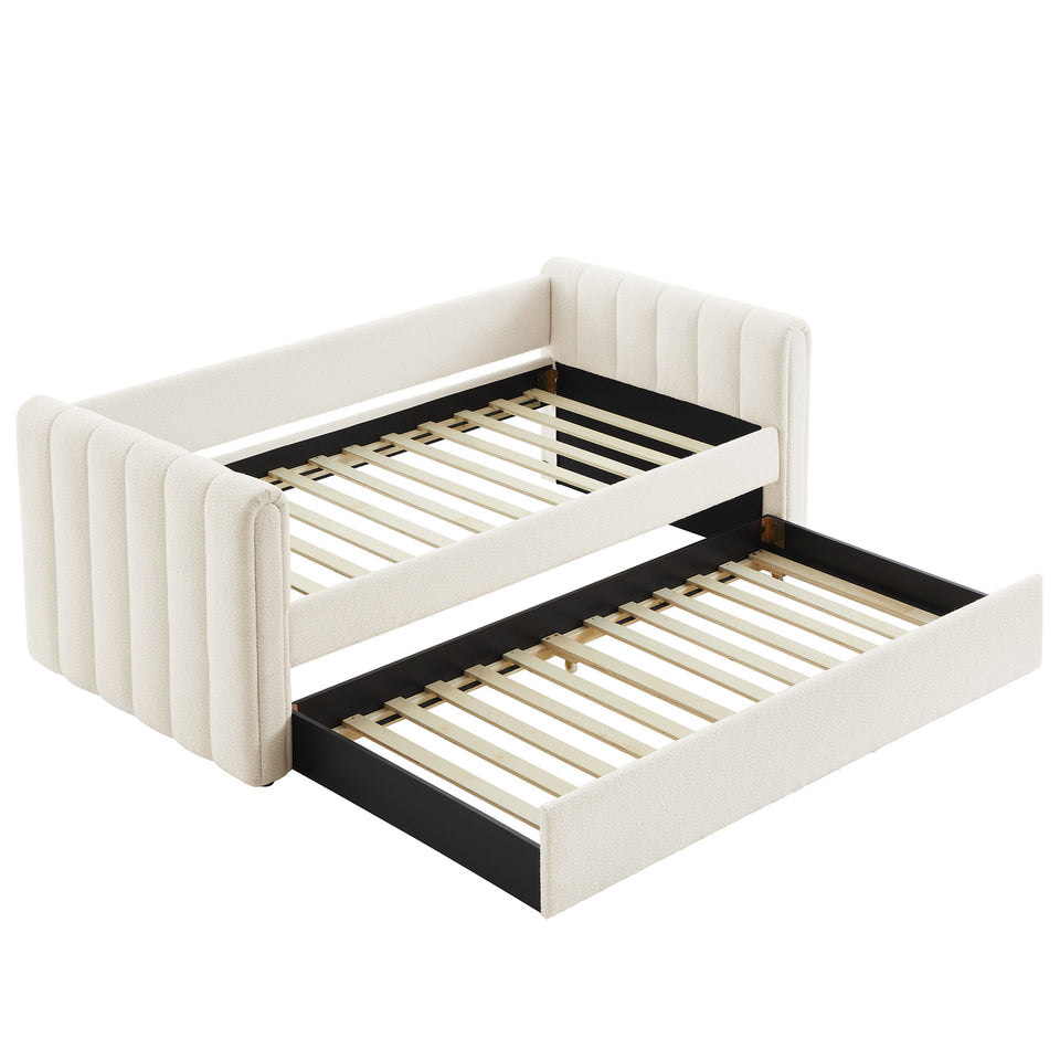 Veyla Channel Tufted Boucle Twin Daybed With Trundle by Modway