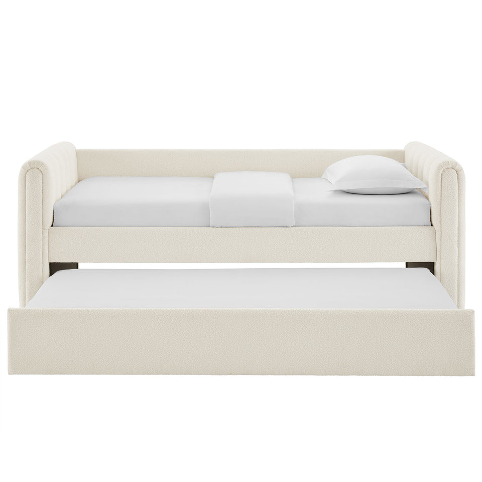 Veyla Channel Tufted Boucle Twin Daybed With Trundle by Modway