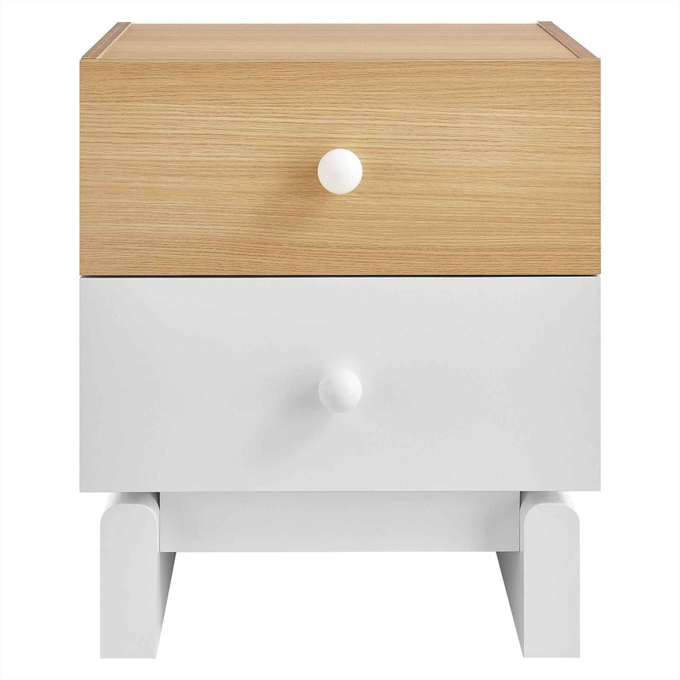 Nolia 2-Drawer Color Block Nightstand by Modway