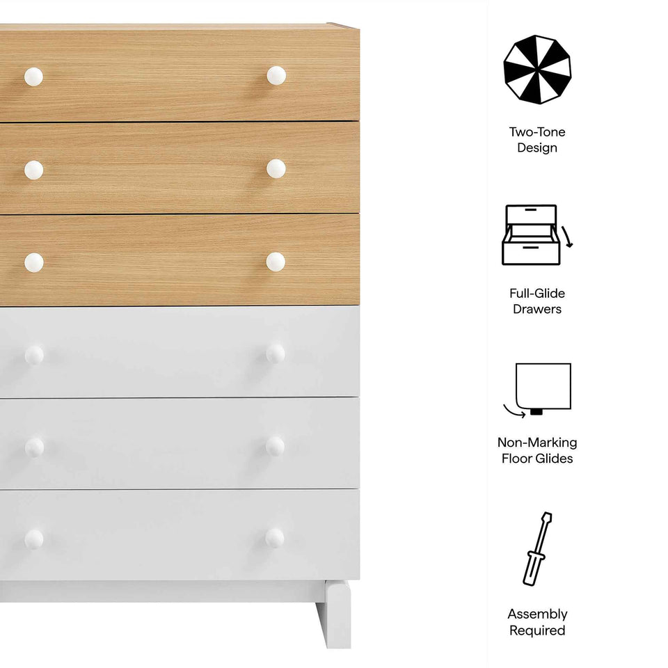 Nolia 6-Drawer Color Block Dresser Chest