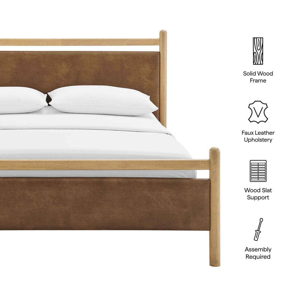 Ginny Full Size Vegan Leather Platform Bed Frame by Modway