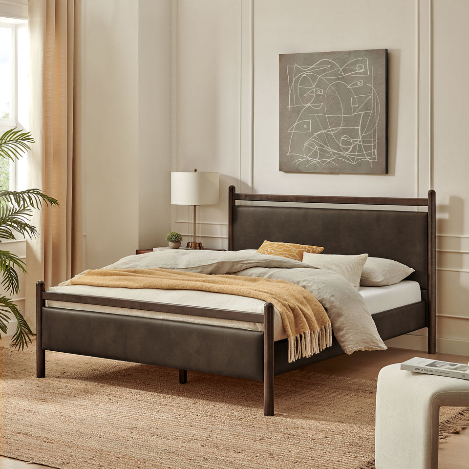 Ginny Full Size Vegan Leather Platform Bed Frame by Modway