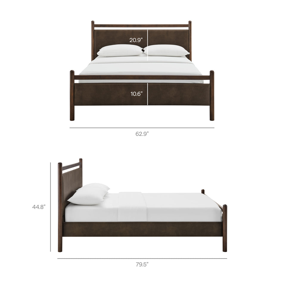 Ginny Full Size Vegan Leather Platform Bed Frame by Modway