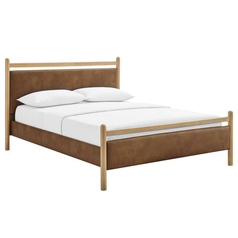 Ginny Queen Size Vegan Leather Platform Bed Frame by Modway