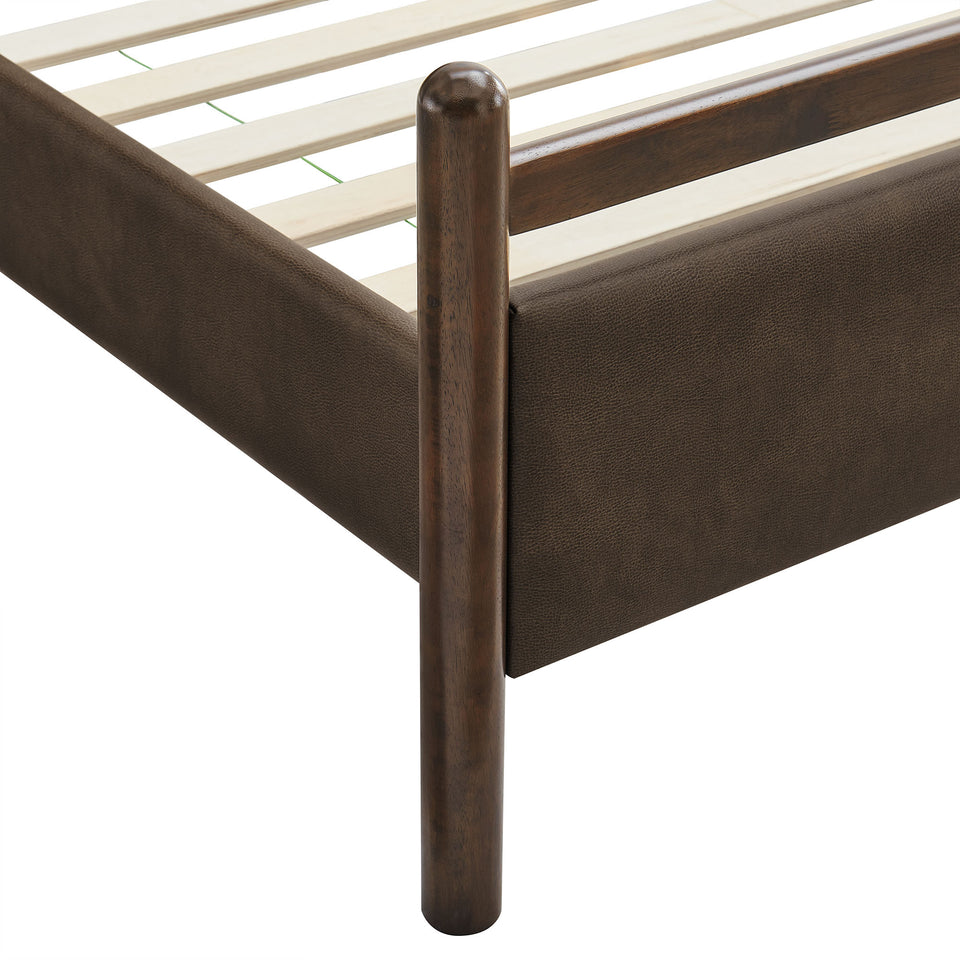 Ginny Queen Size Vegan Leather Platform Bed Frame by Modway