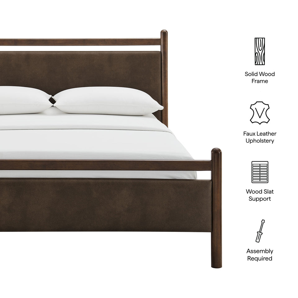 Ginny King Size Vegan Leather Platform Bed Frame by Modway