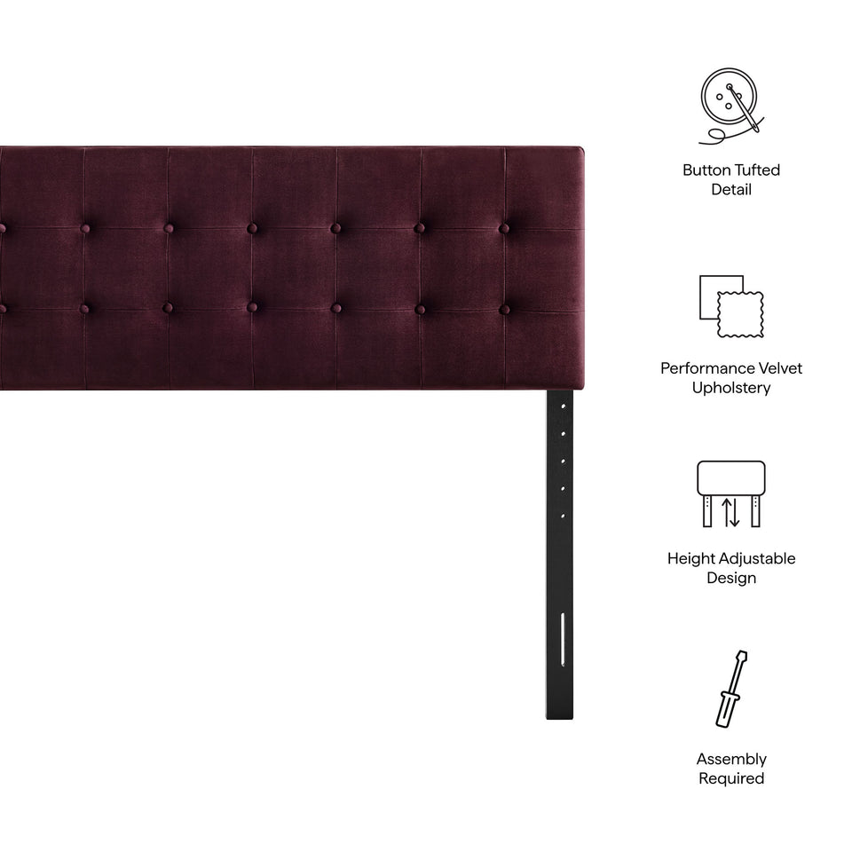 Emily Stain-Resistant Performance Velvet Full Size Headboard by Modway