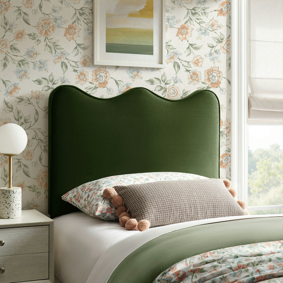 Athena Stain-Resistant Performance Velvet Twin Size Headboard by Modway