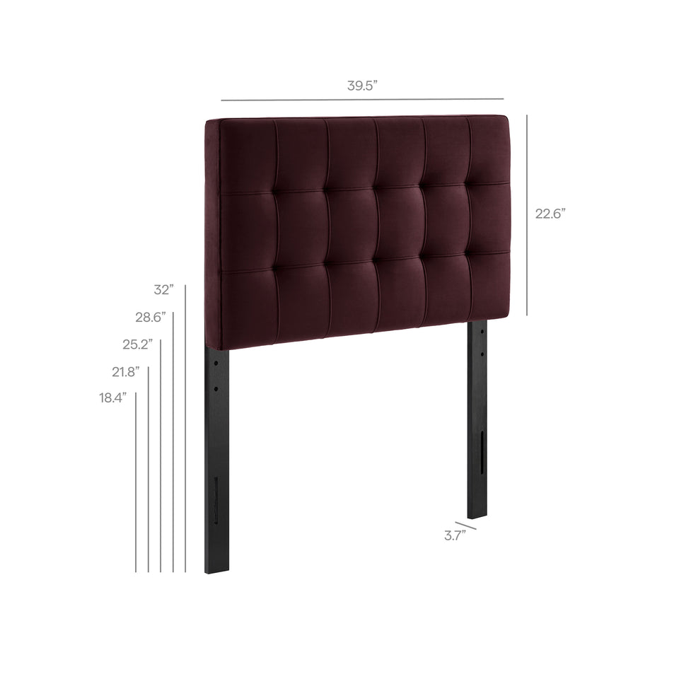 Lily Stain-Resistant Performance Velvet Twin Size Headboard by Modway