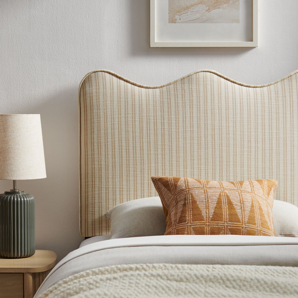 Athena Striped Fabric Upholstered Twin Size Headboard by Modway