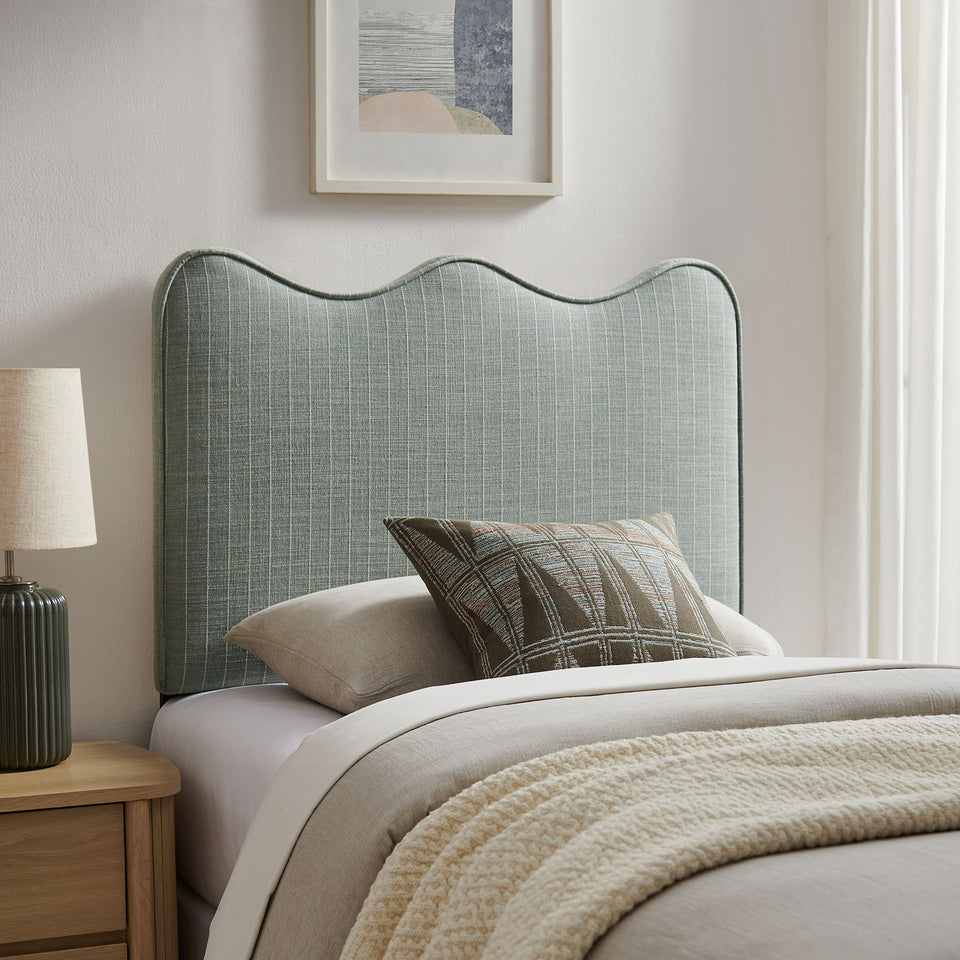 Athena Striped Fabric Upholstered Twin Size Headboard by Modway