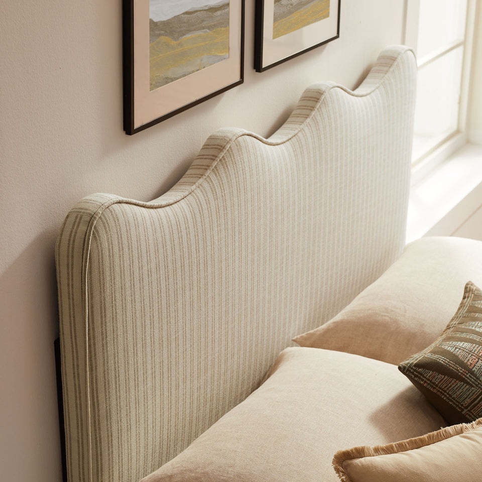 Athena Striped Fabric Upholstered Full Size Headboard by Modway