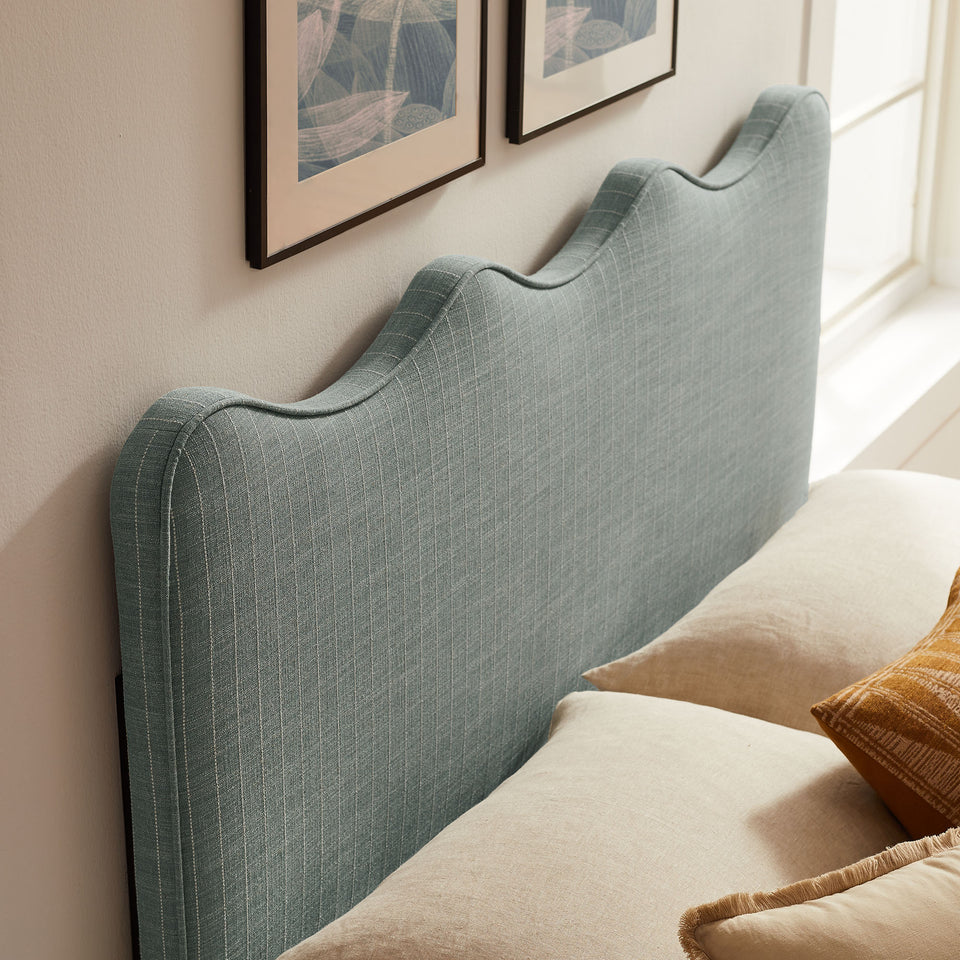 Athena Striped Fabric Upholstered Full Size Headboard by Modway