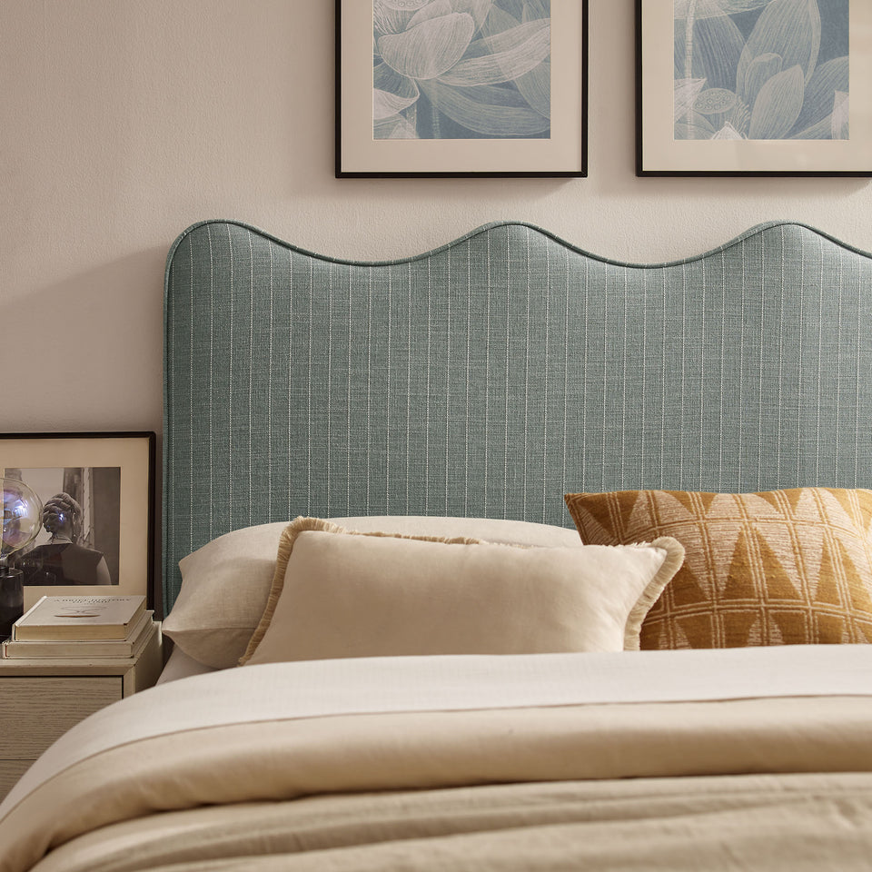 Athena Striped Fabric Upholstered Full Size Headboard by Modway