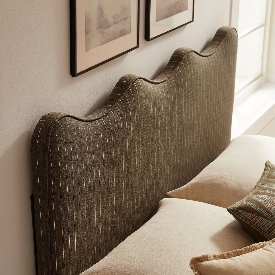 Athena Striped Fabric Upholstered Queen Size Headboard by Modway