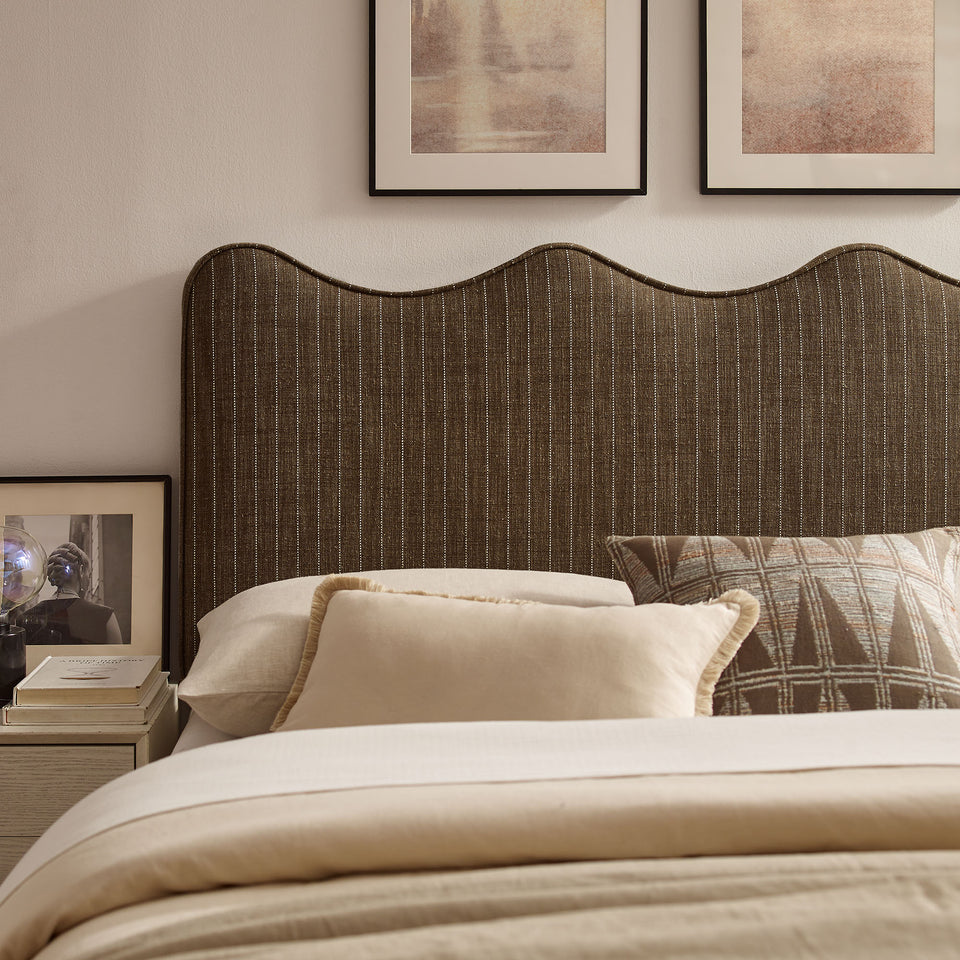 Athena Striped Fabric Upholstered Queen Size Headboard by Modway
