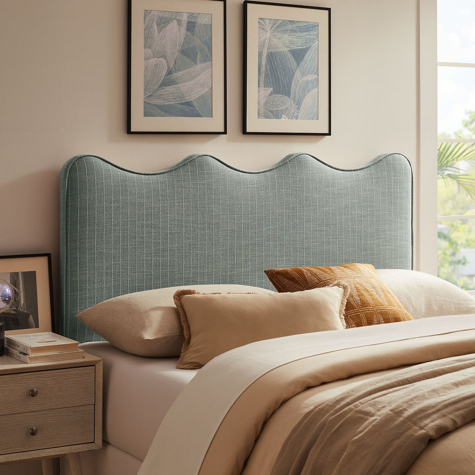 Athena Striped Fabric Upholstered Queen Size Headboard by Modway