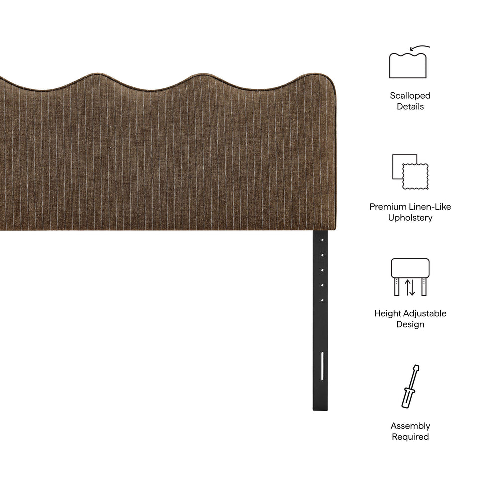 Athena Striped Fabric Upholstered King Size Headboard by Modway