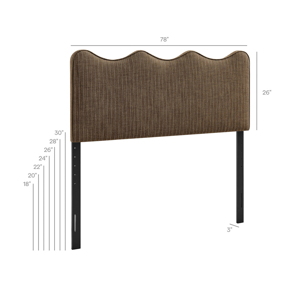 Athena Striped Fabric Upholstered King Size Headboard by Modway
