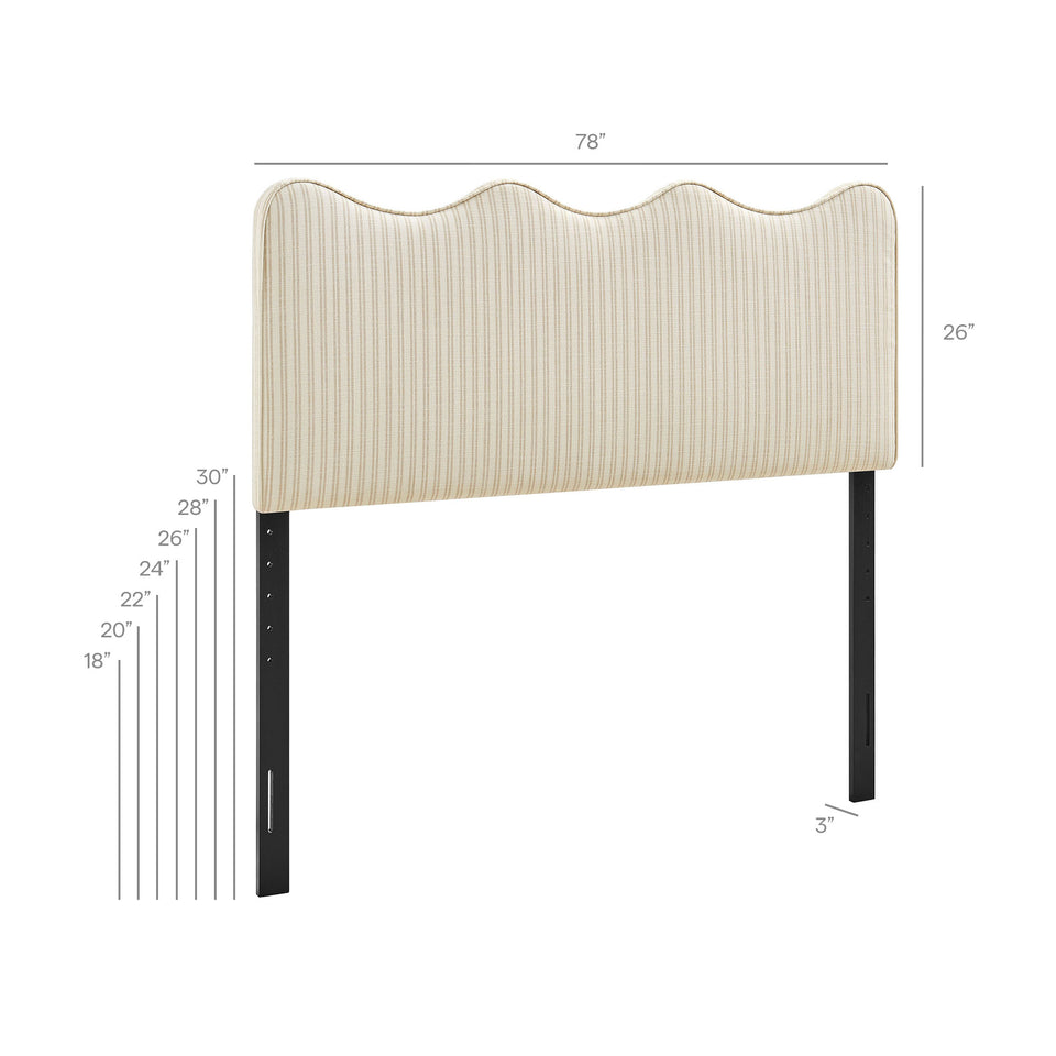 Athena Striped Fabric Upholstered King Size Headboard by Modway