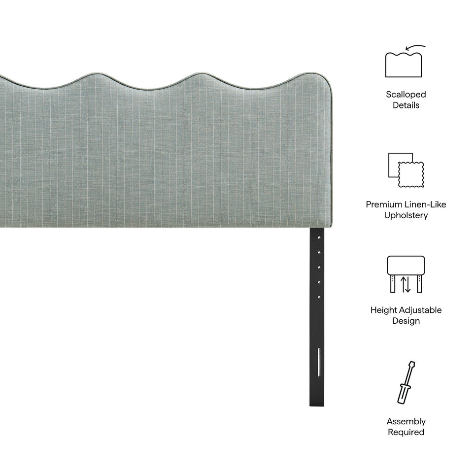 Athena Striped Fabric Upholstered King Size Headboard by Modway