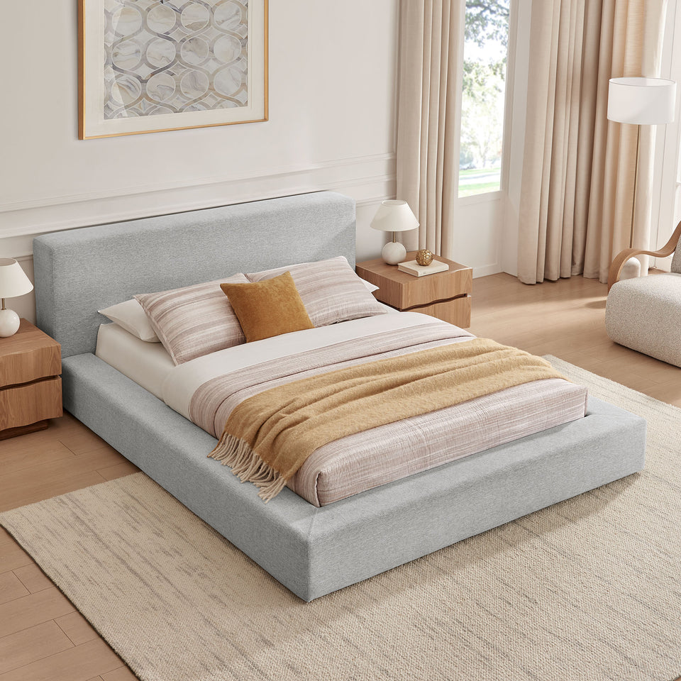 Luma Chenille Upholstered Queen Platform Bed Frame by Modway