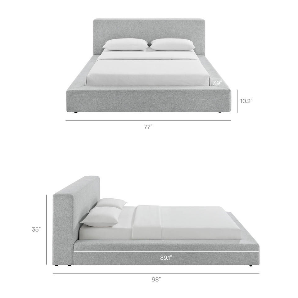 Luma Chenille Upholstered Queen Platform Bed Frame by Modway