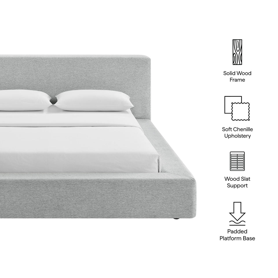Luma Chenille Upholstered King Platform Bed Frame by Modway