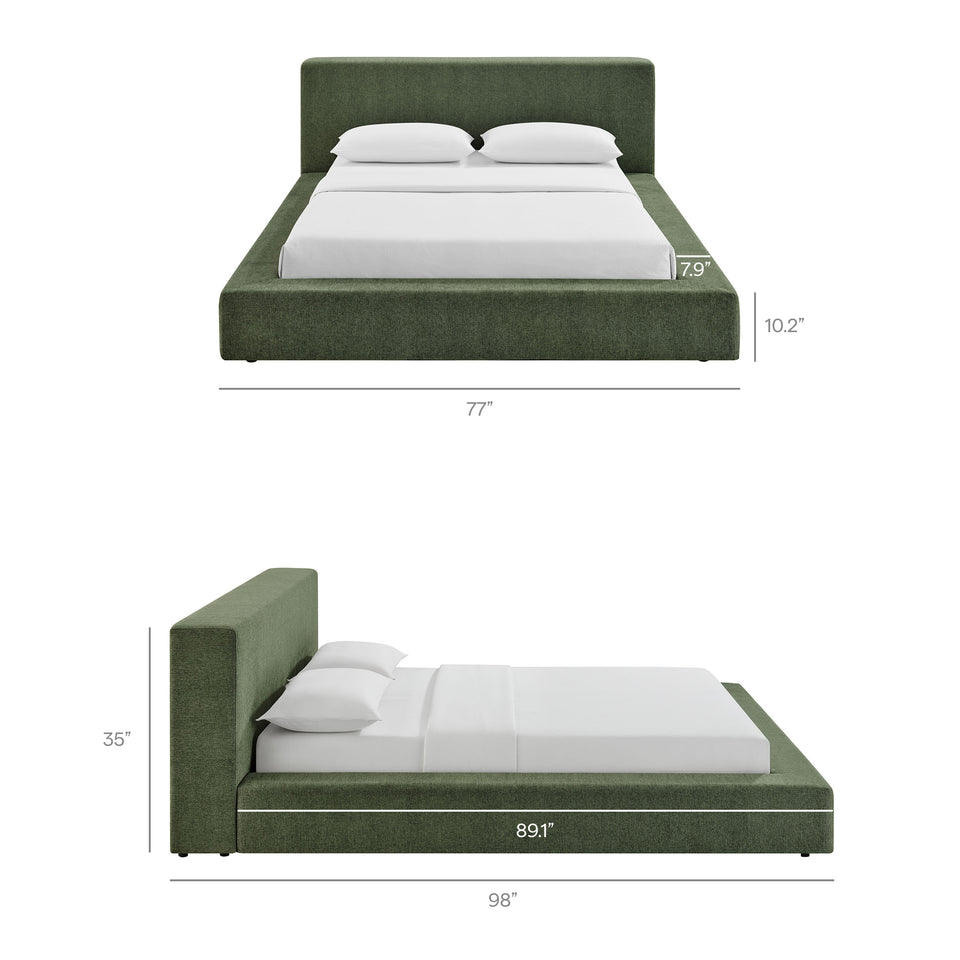 Luma Chenille Upholstered Queen Platform Bed Frame by Modway