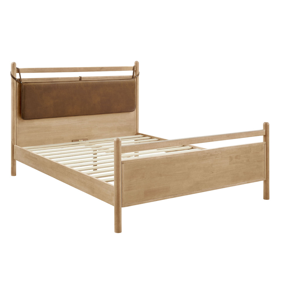 Leni Queen Size Vegan Leather and Wood Platform Bed Frame by Modway