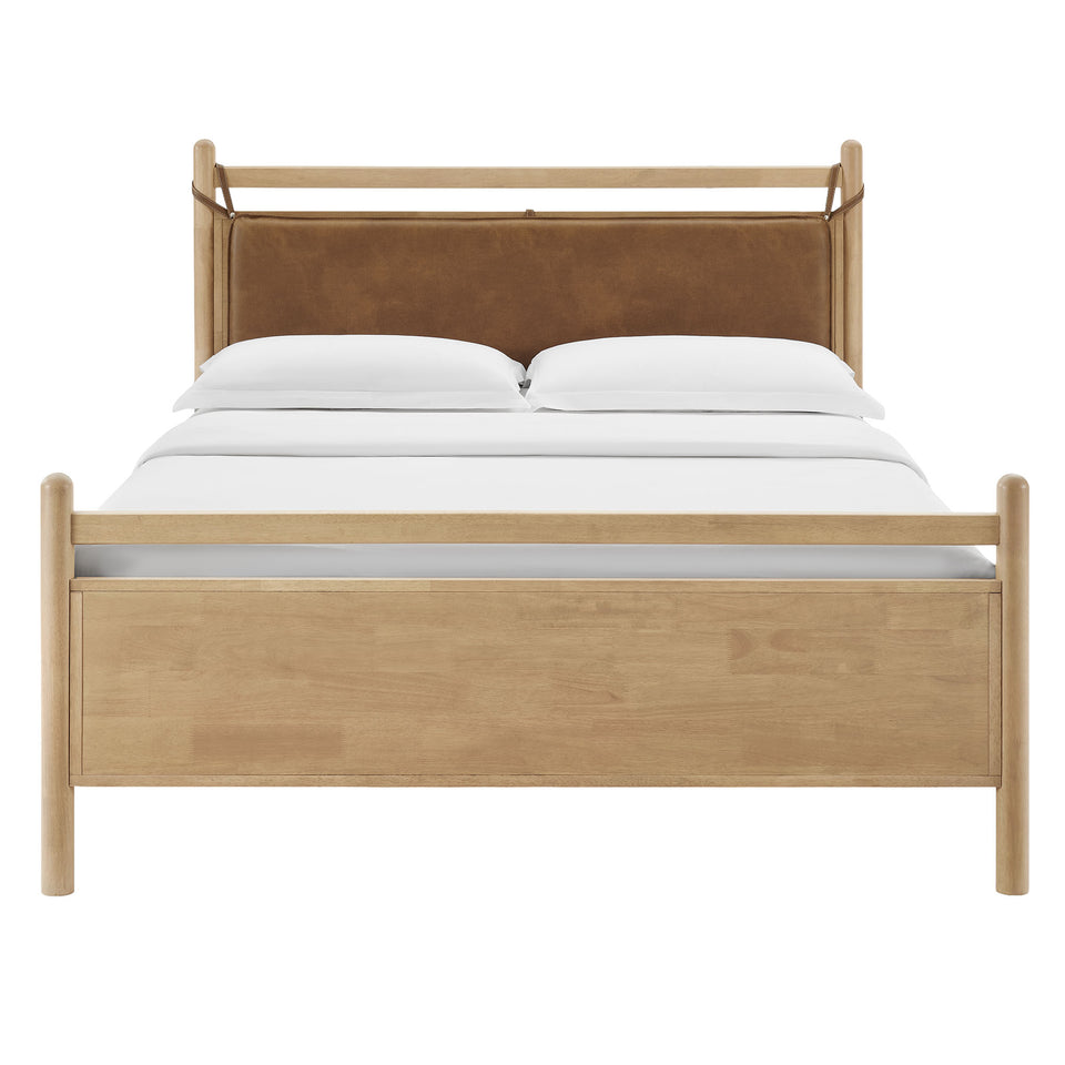Leni Queen Size Vegan Leather and Wood Platform Bed Frame by Modway