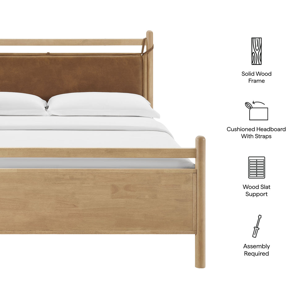 Leni Queen Size Vegan Leather and Wood Platform Bed Frame by Modway