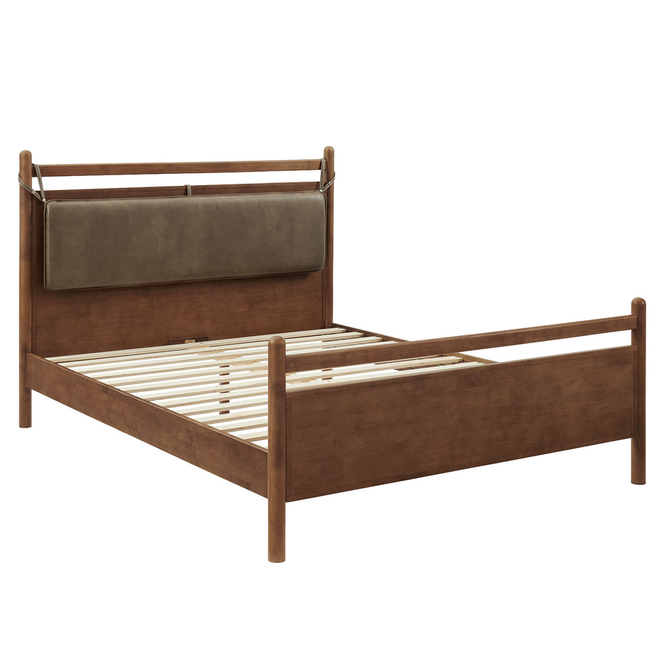 Leni Queen Size Vegan Leather and Wood Platform Bed Frame by Modway