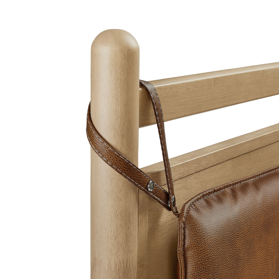 Leni King Size Vegan Leather and Wood Platform Bed Frame by Modway