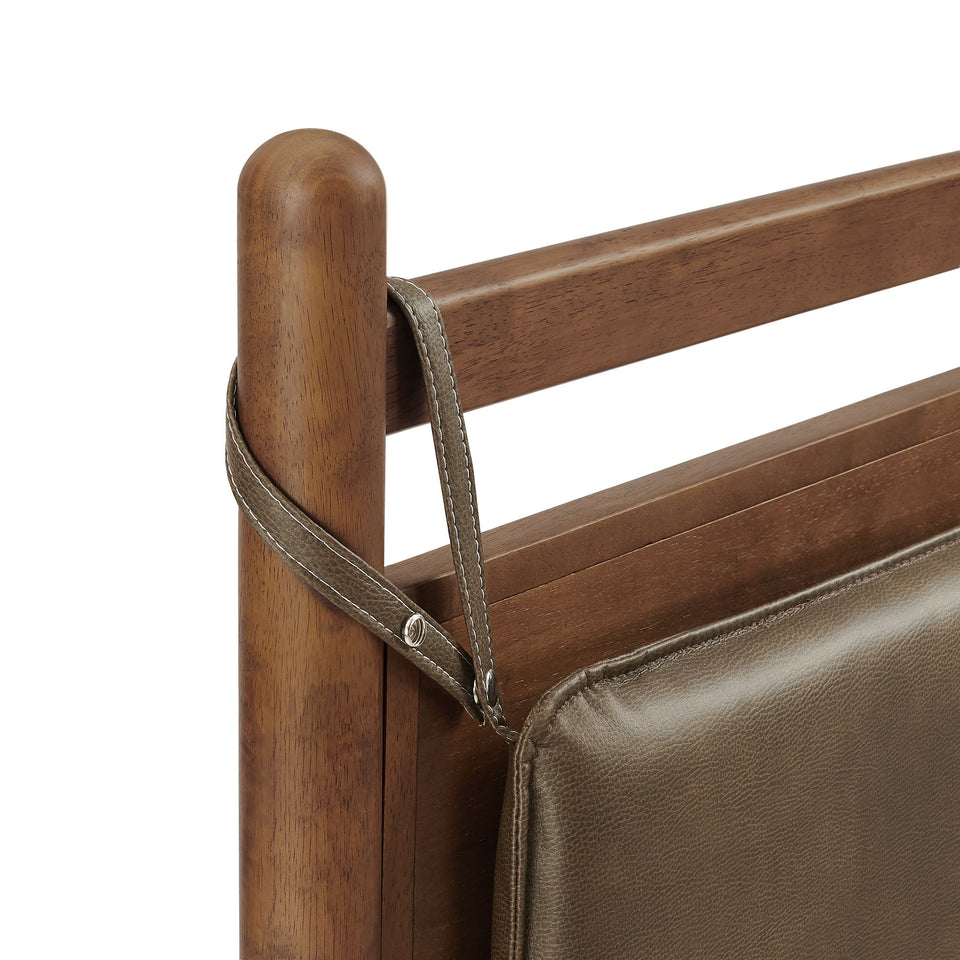 Leni King Size Vegan Leather and Wood Platform Bed Frame by Modway