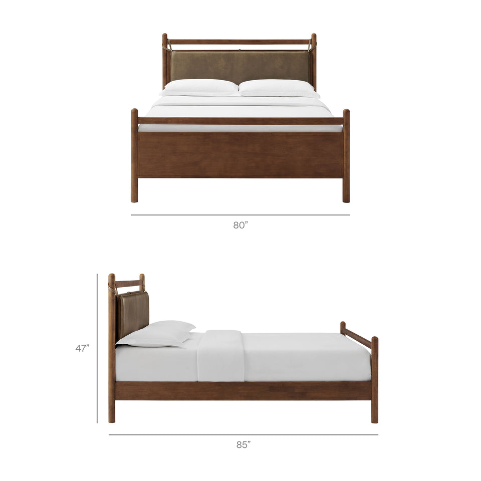 Leni King Size Vegan Leather and Wood Platform Bed Frame by Modway